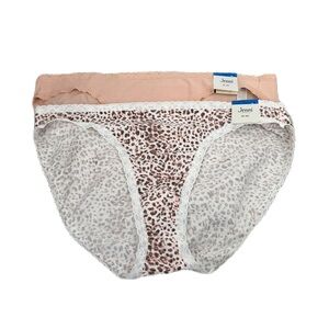 Jenni Intimates Bikini Panty 2-Pack - Blush Pink & White Leopard